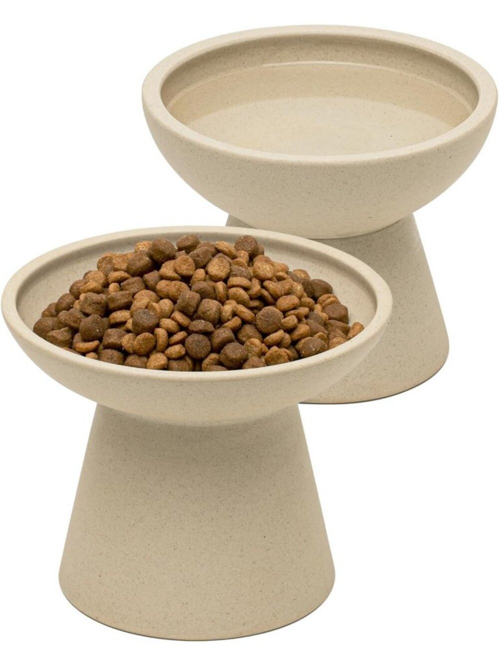 Elevated Ceramic Cat Bowls Set - Extra Wide for Food & Water, 2-Pack